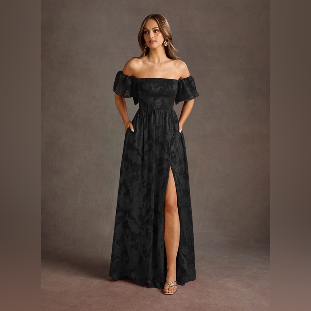 Azazie Victoria Black Maxi Dress